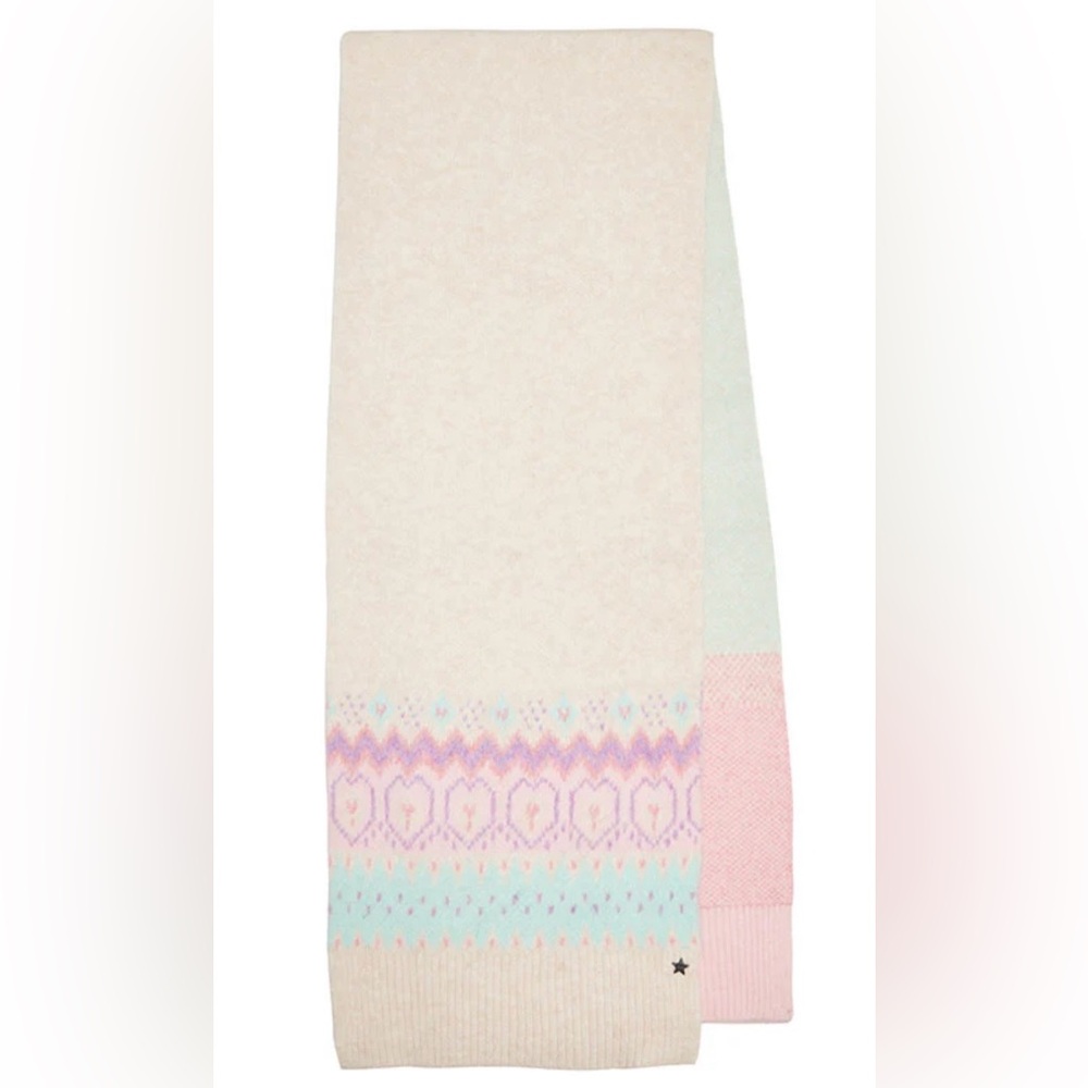 jocelyn Fair Isle Knit Scarf in Pastel/Multi O/S (NWT) Retail $125